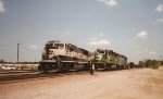 BN 9699 and 3153 - Teague, TX - July 27, 1997